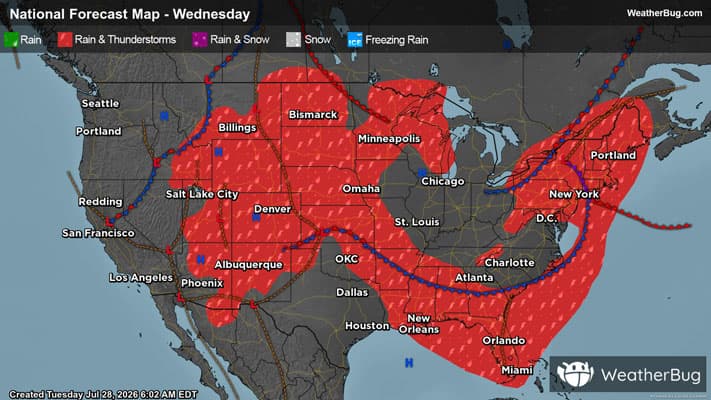 Wednesday's Weather Outlook