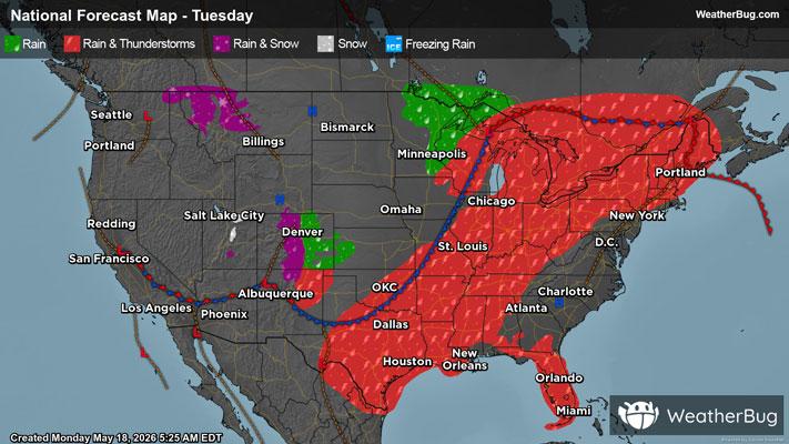 Tuesday's Weather Outlook