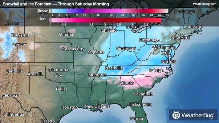 Snow and Ice Forecast Through Saturday Morning