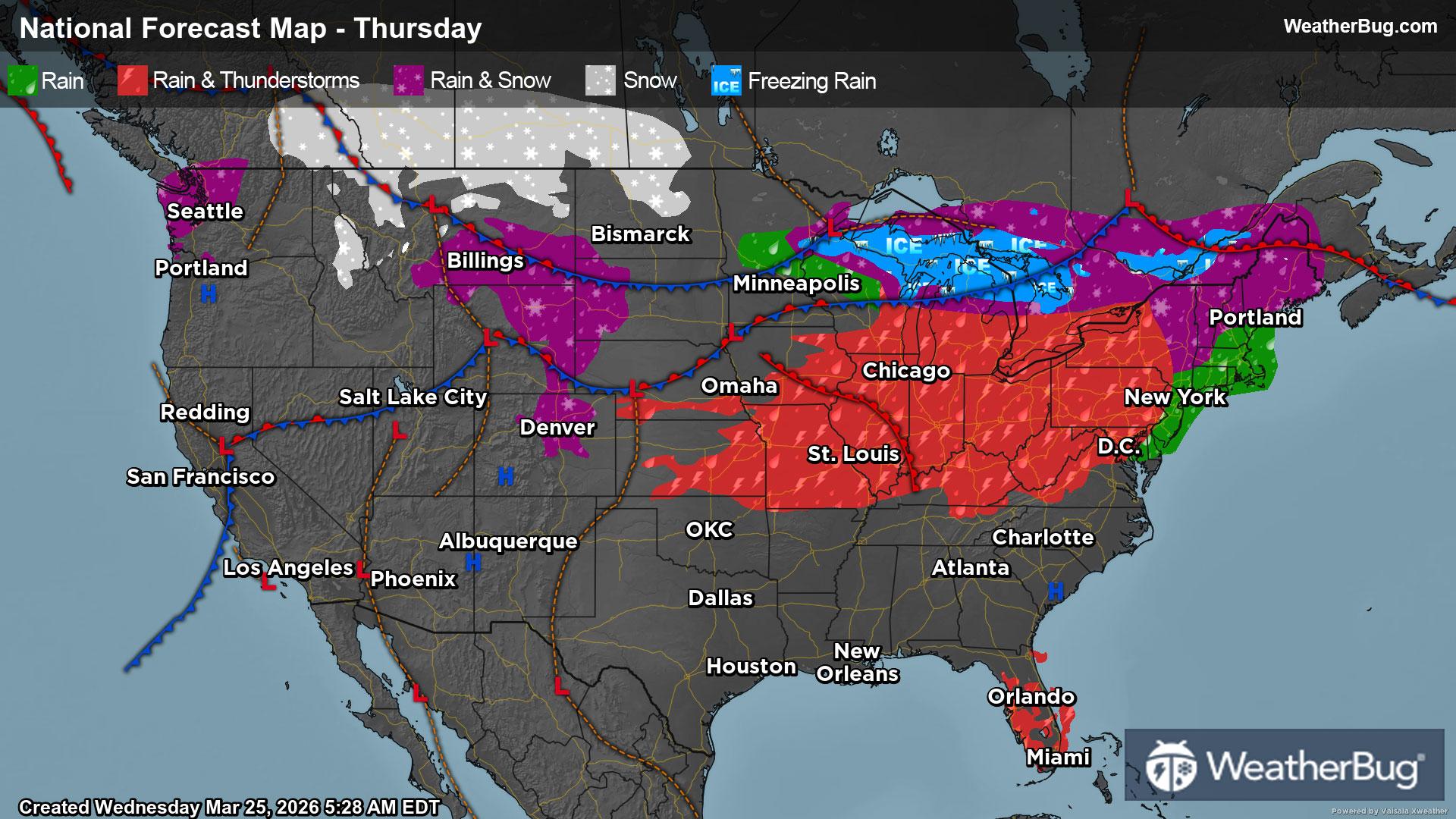 Thursday's Weather Outlook