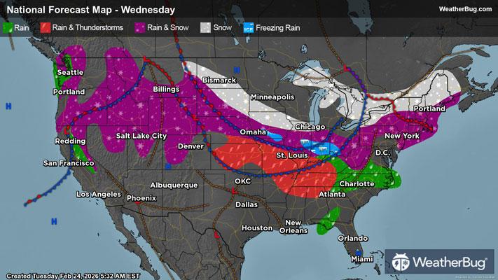 Wednesday's Weather Outlook