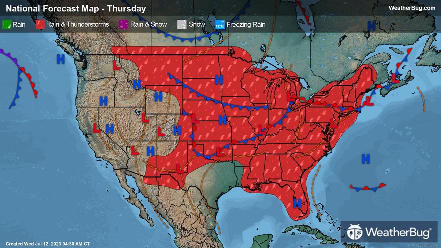 Thursday's Weather Outlook