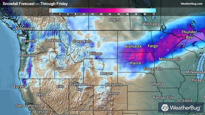 Snowfall Forecast Through Friday