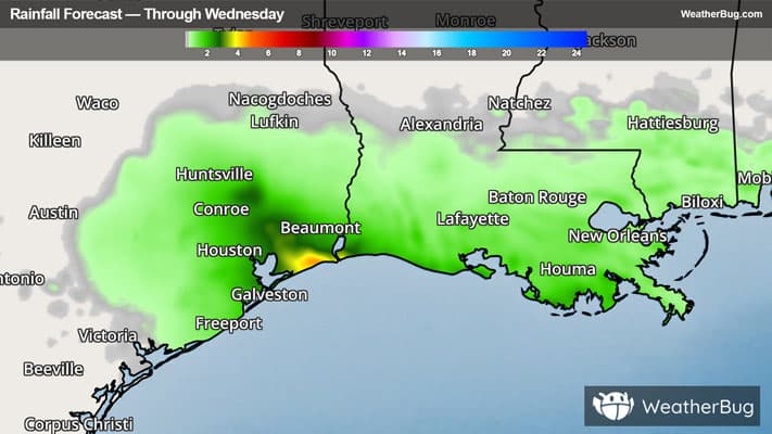 Rainfall Expected through Mid-week
