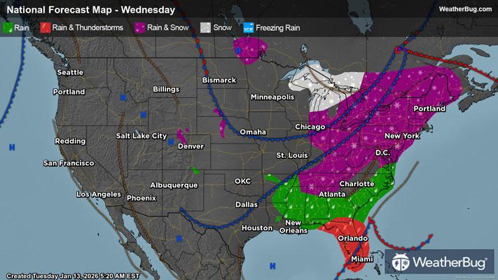 Wednesday's Weather Outlook