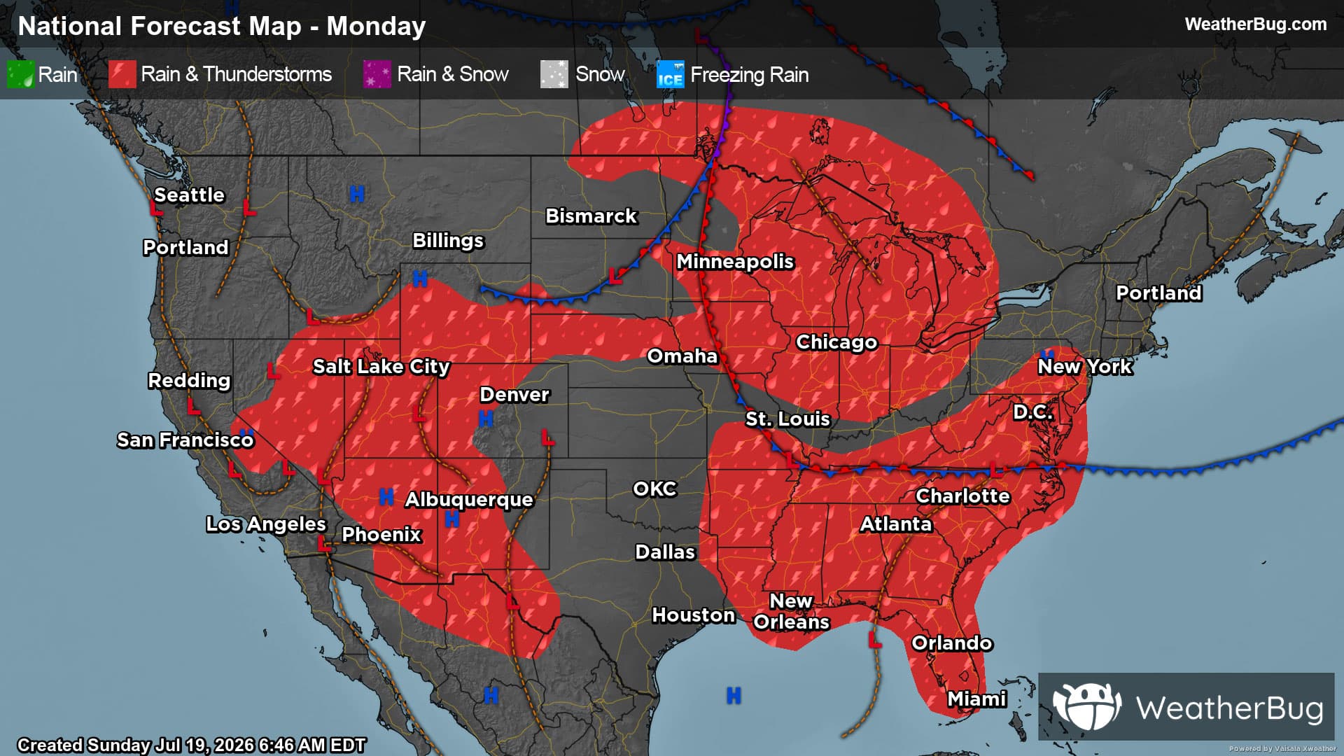 Monday's Weather Outlook