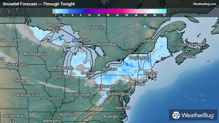 Snow Forecast Through Wednesday