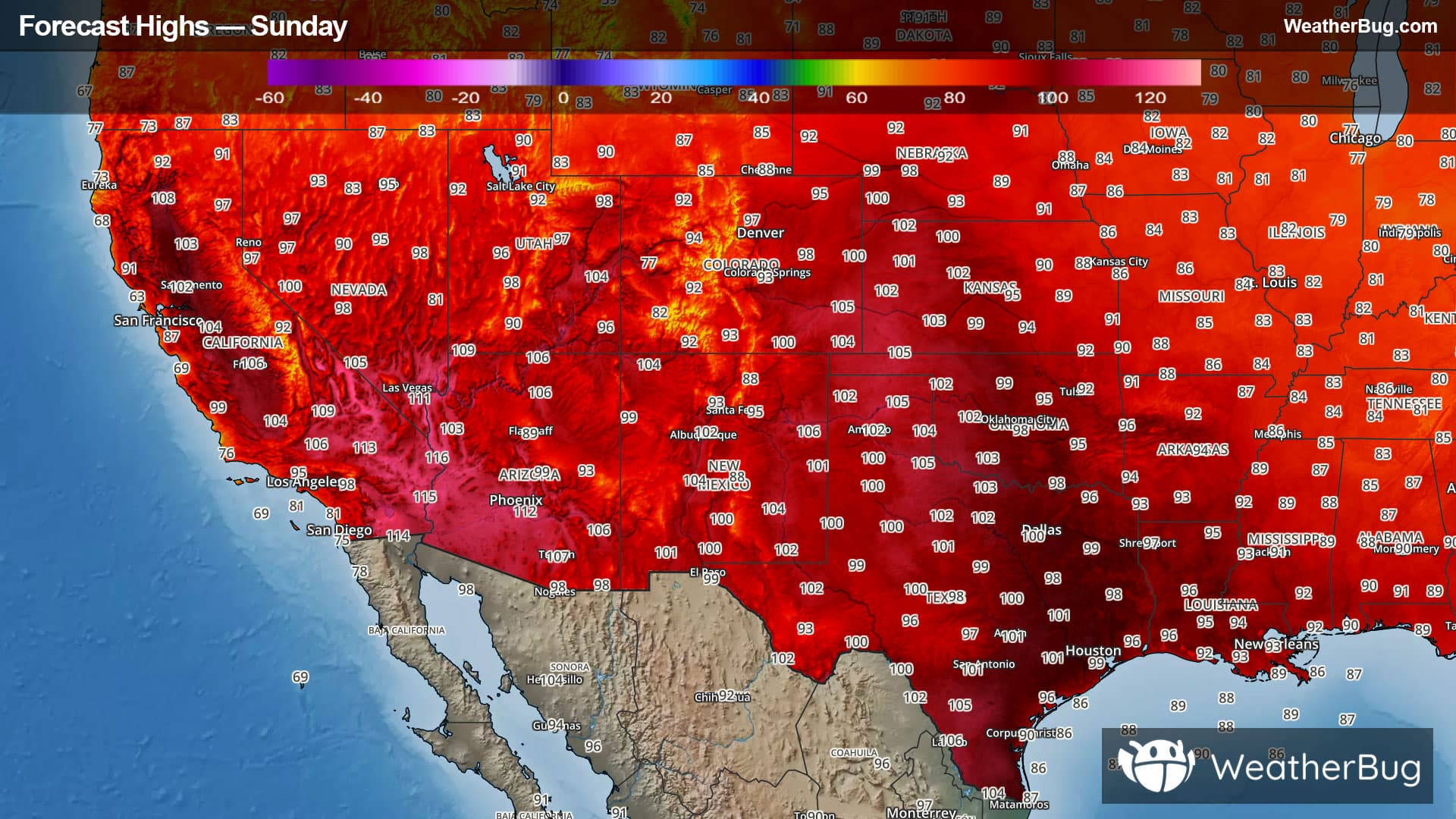 Today's High Temperatures
