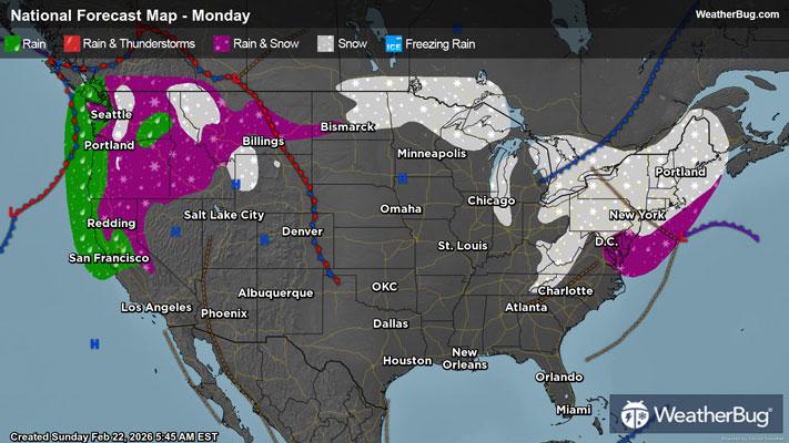 Monday's Weather Outlook