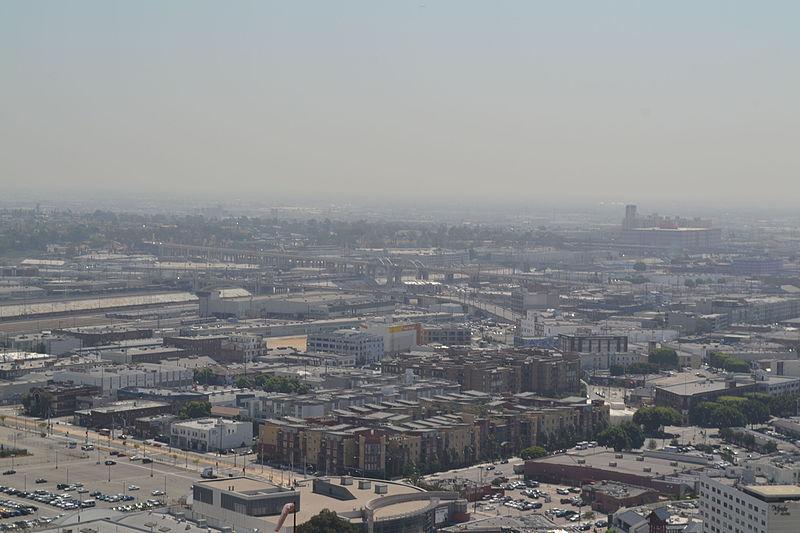 A blanket of smog lays over Los Angeles in September 2011. Source: Temeku, Wikimedia Commons