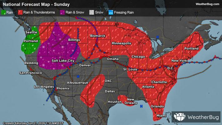 Sunday's Weather Outlook