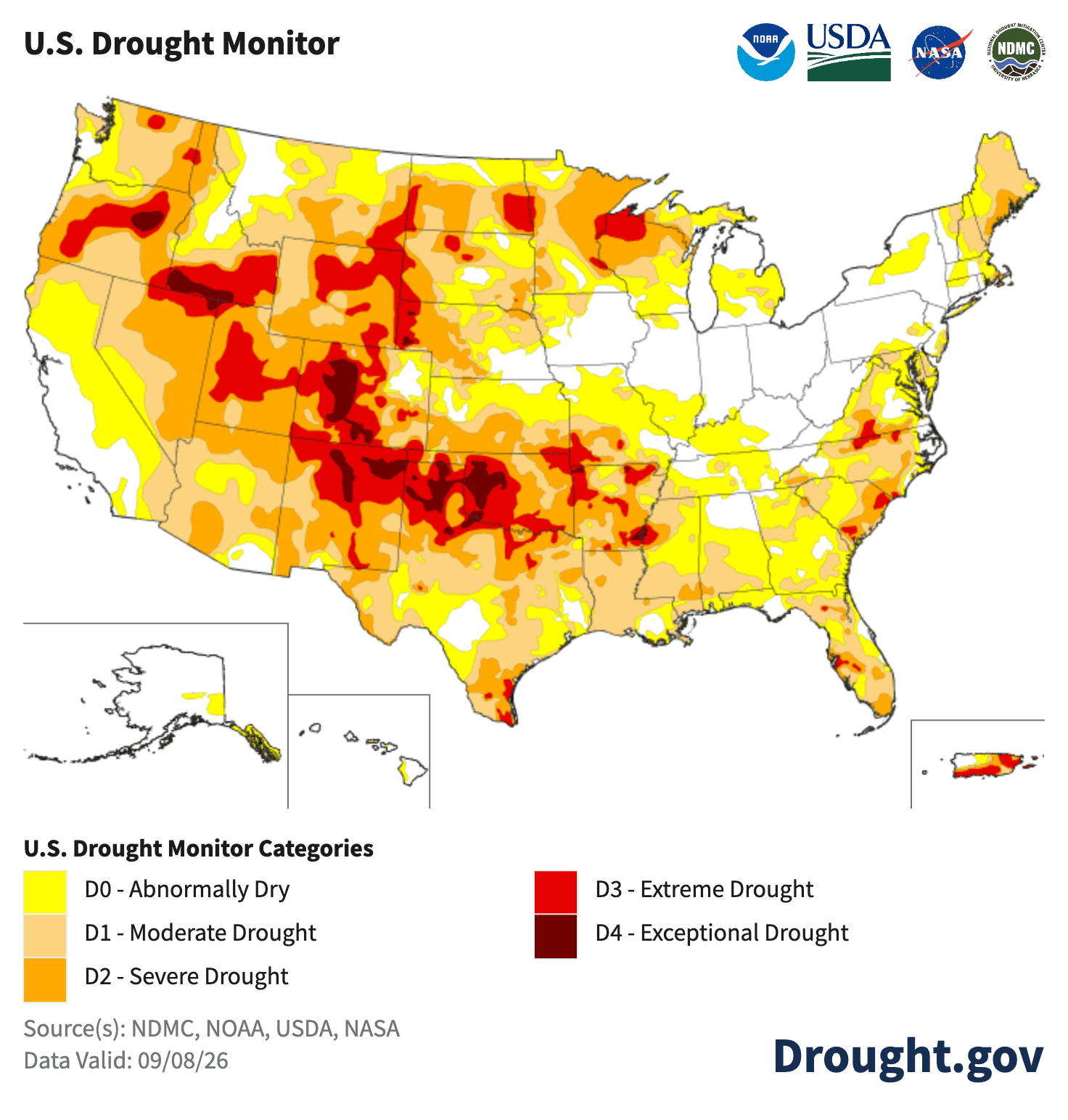 Latest Drought Conditions Across US
