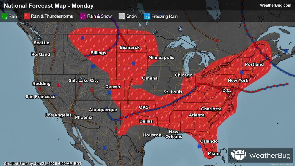 Monday's Weather Outlook