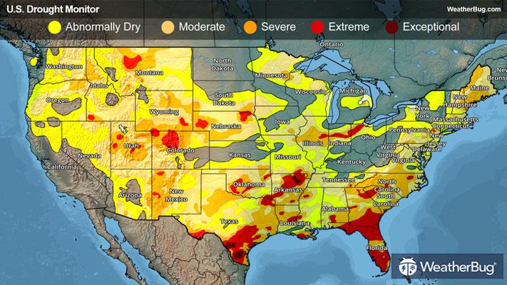 Weekly Drought Map for March 12, 2026