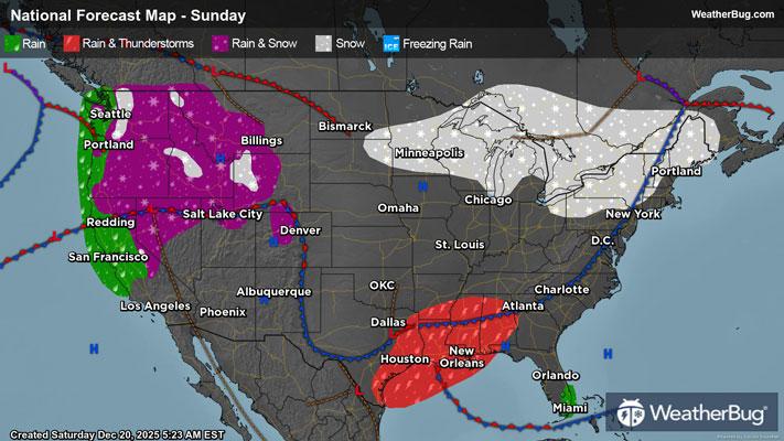 Sunday's Weather Outlook