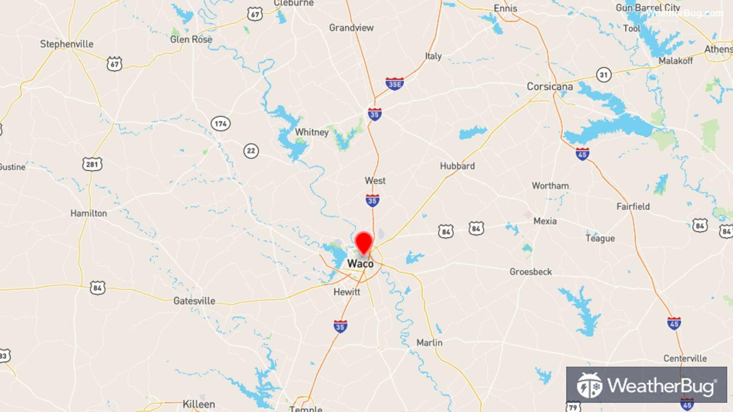 Waco, Texas, the location of a violent tornado on May 11, 1953.