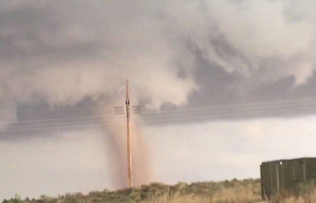 Screen capture of a tornado near Wray, Colorado