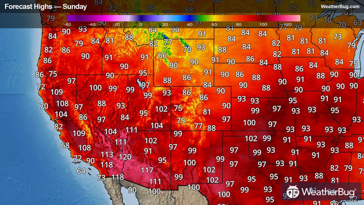 Today's Forecast High Temperatures