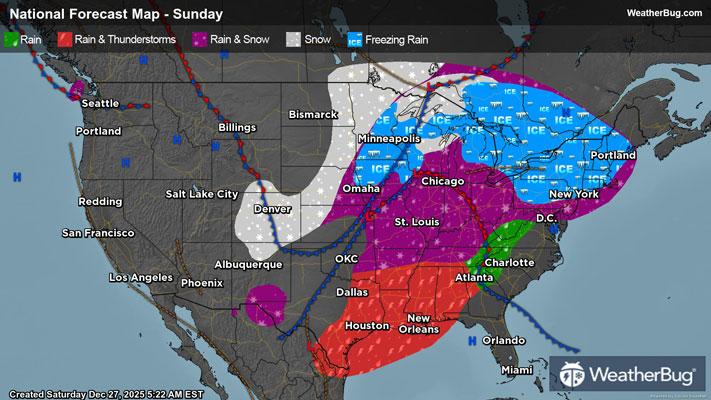 Sunday's Weather Outlook
