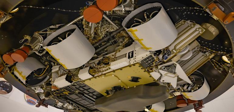 This photo provided by NASA/JPL-Caltech in June 2020 shows a 3-by-5-inch (8-by-13-centimeter) aluminum plate between the wheels at center and right, which commemorates the impact of the COVID-19 pandemic and pays tribute to the perseverance of healthcare workers around the world, attached to the Perseverance Mars rover, in Pasadena, Calif. (cmm/AP Photos)