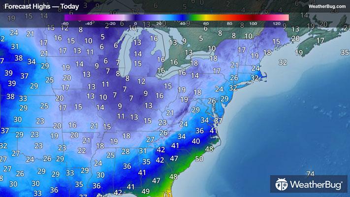 Today's High Temperatures