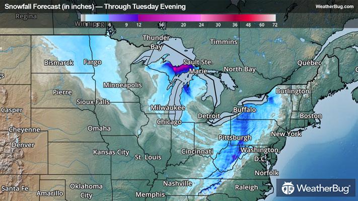 Snow Forecast Through Tuesday Evening