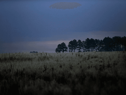 The sun peeks through clouds behind a group of trees as a thunderstorm fills the sky on Sunday, April 19, 2020, in Dawson, Ga. Of the 20 counties with the highest death rate in America, six of them are in rural southwest Georgia, where there are no packed skyrise apartment buildings or subways. (AP Photo/Brynn Anderson)