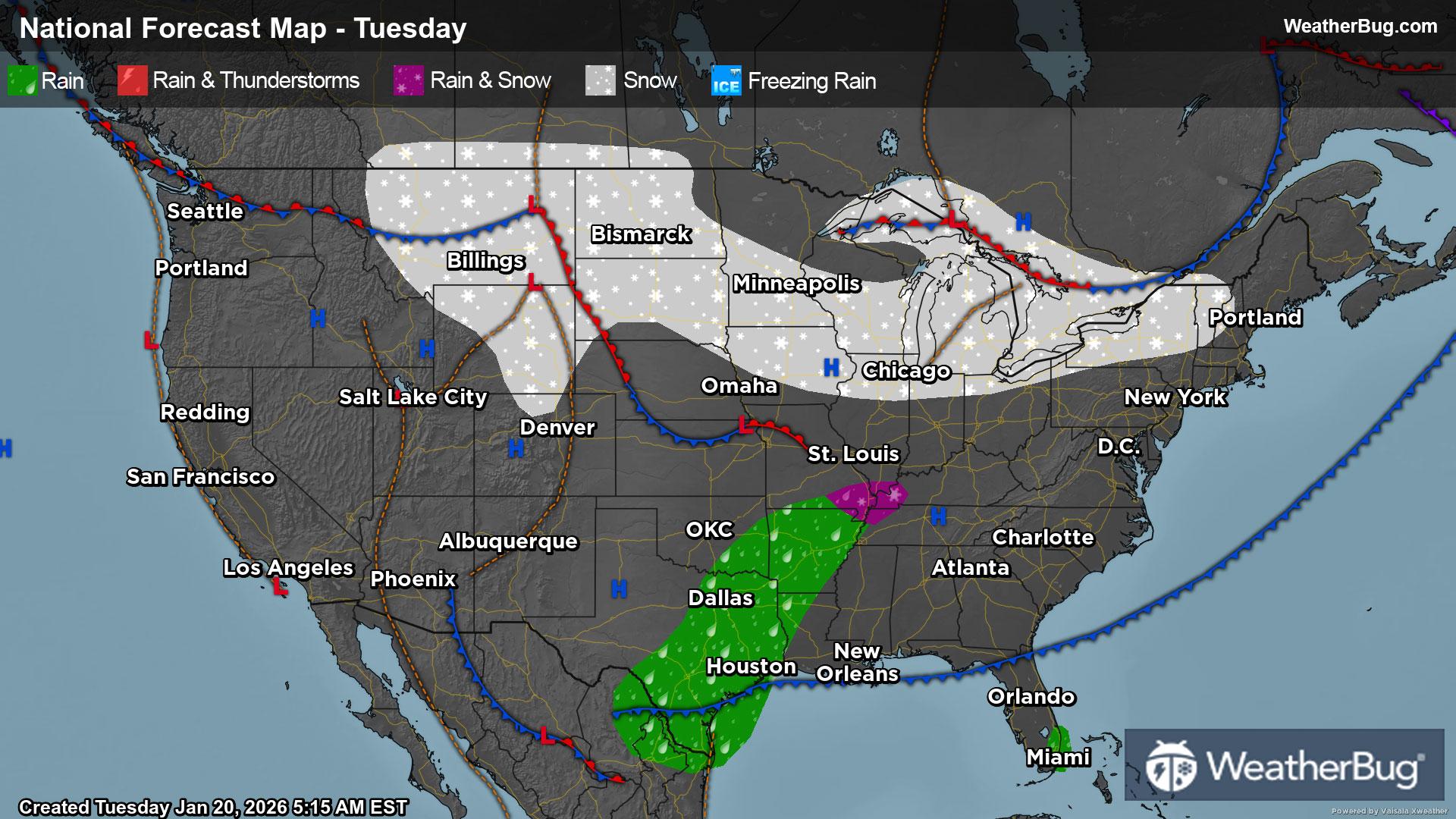 Tuesday's Weather Outlook
