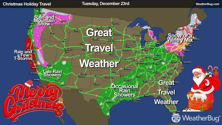 Travel Outlook for Tuesday, December 23