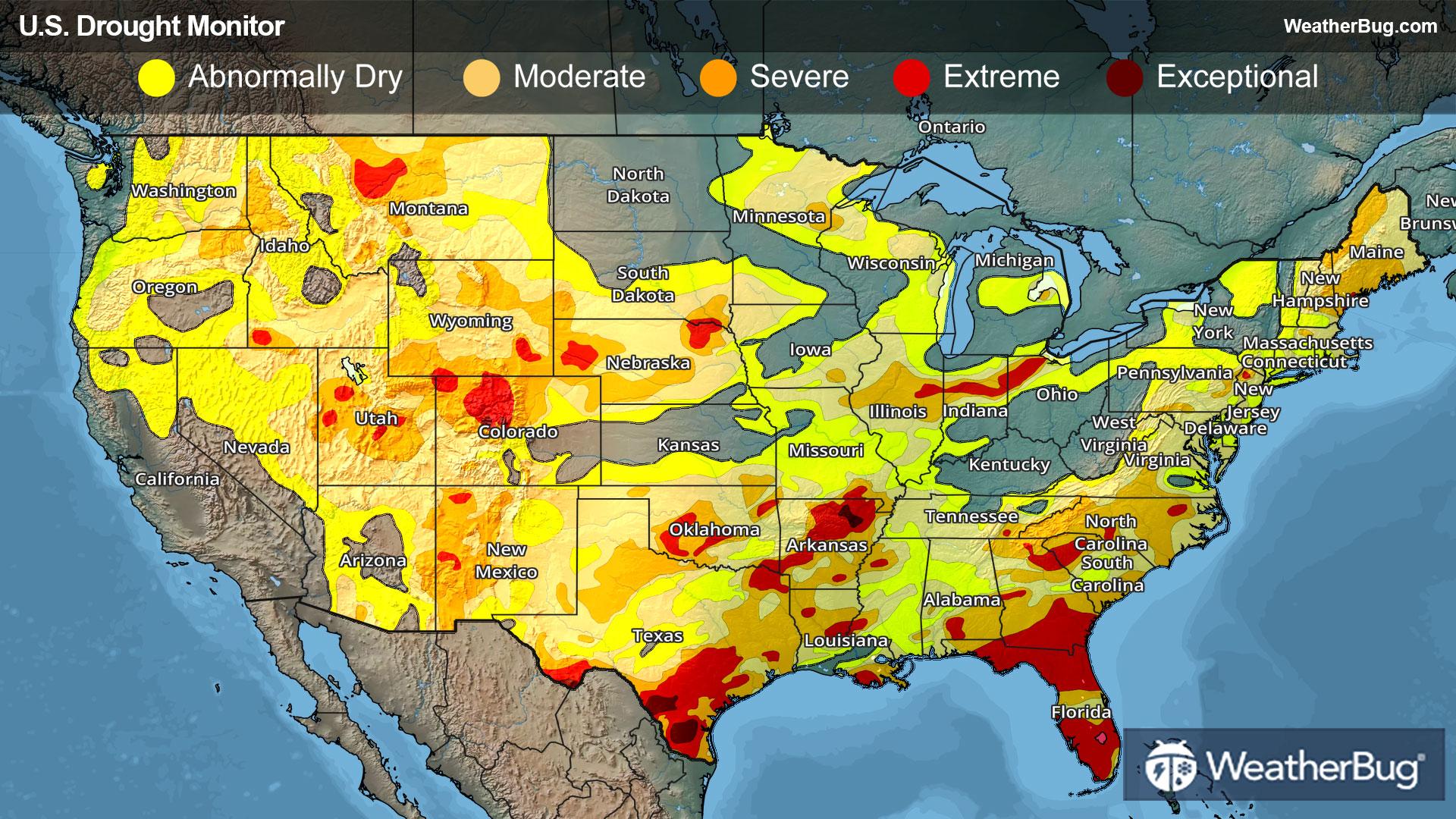 Weekly Drought Map for March 12, 2026