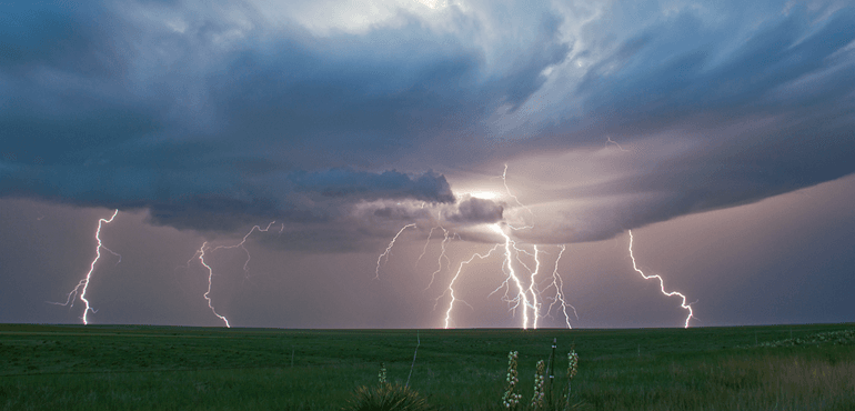 A lightning barrage hits the Kansas landscape on June 4, 2015. Credit: Mark Ellinwood