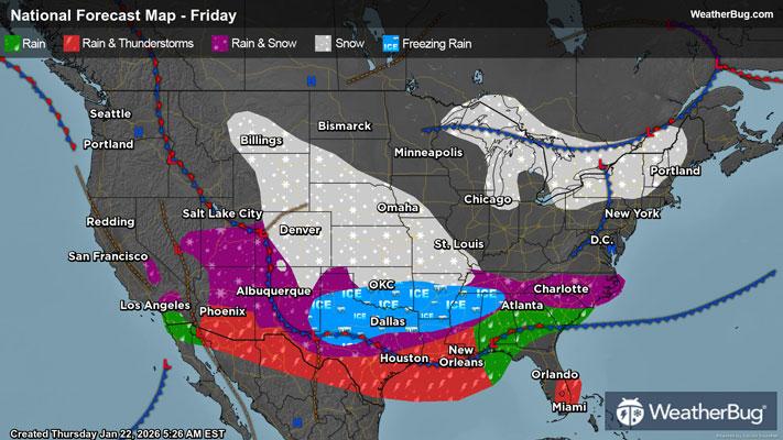 Friday's Weather Outlook