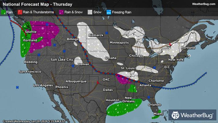 Thursday's Weather Outlook
