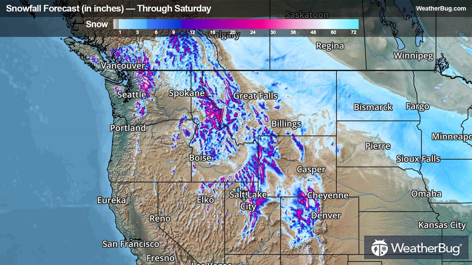 Snowfall Forecast Through Saturday