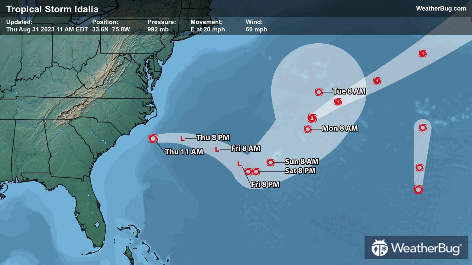 Idalia's Latest Forecast Track