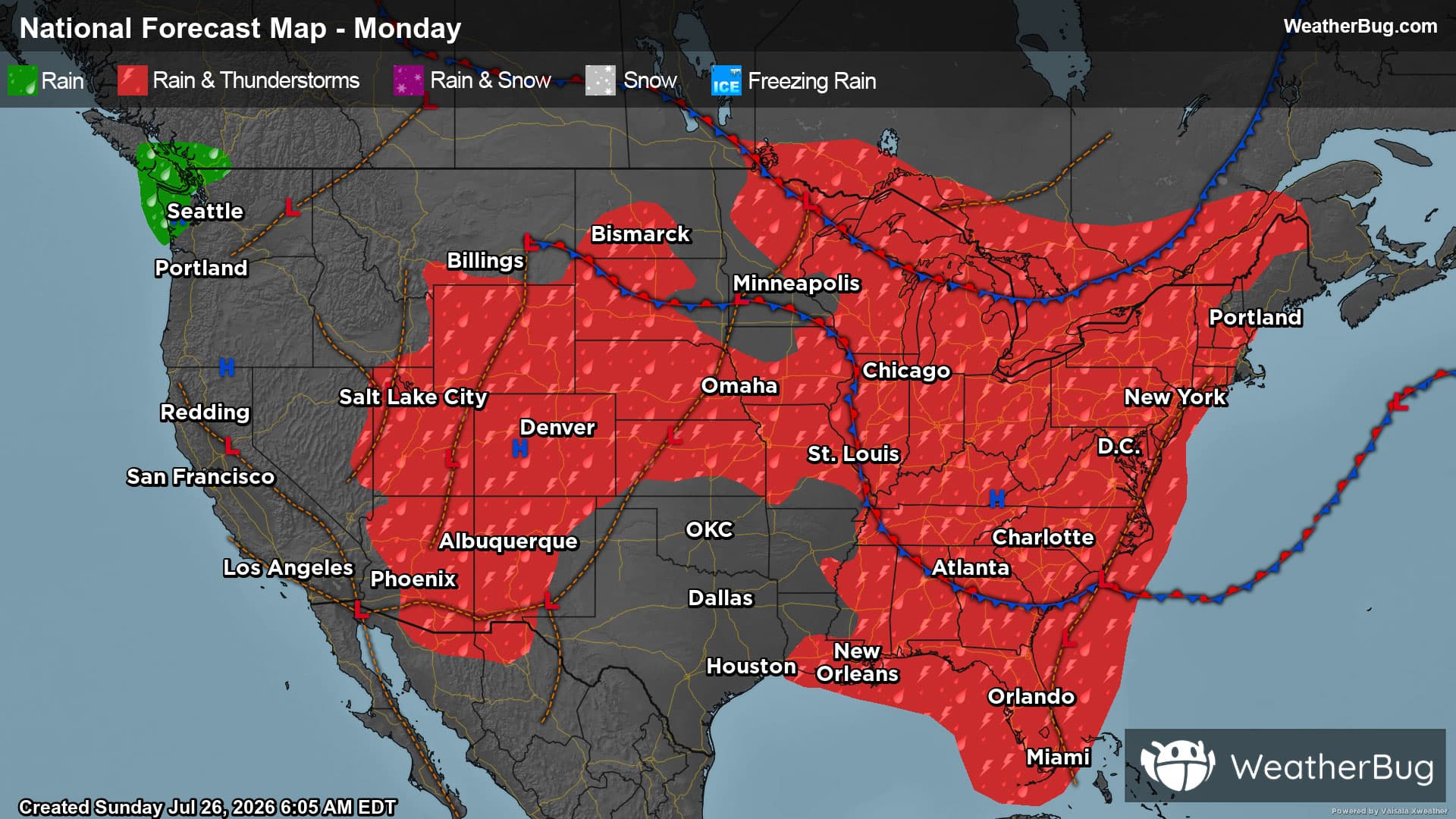 Monday's Weather Outlook
