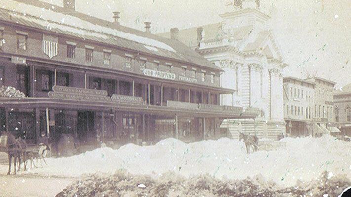 The SchoolChildren’s Blizzard of 1888 buried the Upper Midwest (Wikimedia Commons).