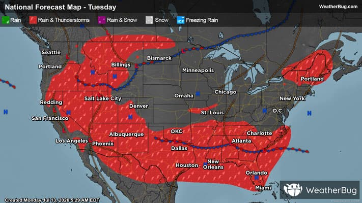 Tuesday's Weather Outlook