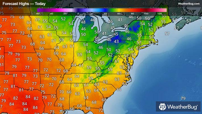 Forecast Highs for Today