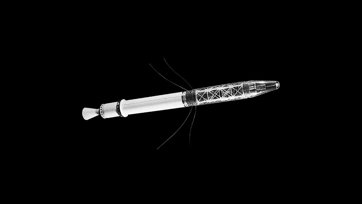 Explorer 1 was the first U.S. satellite and the first to carry scientific instruments. (NASA Kennedy, January 15, 1958)