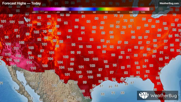 Today's High Temperatures
