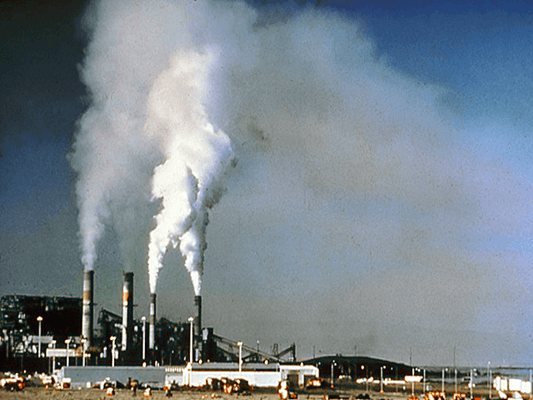 Power plant giving off pollutants