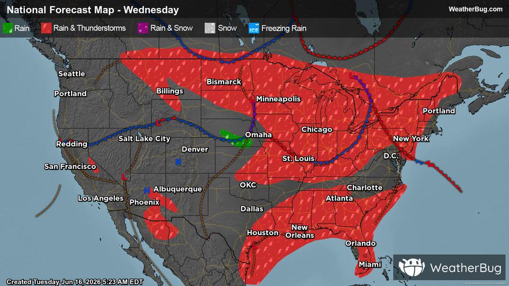 Wednesday's Weather Outlook