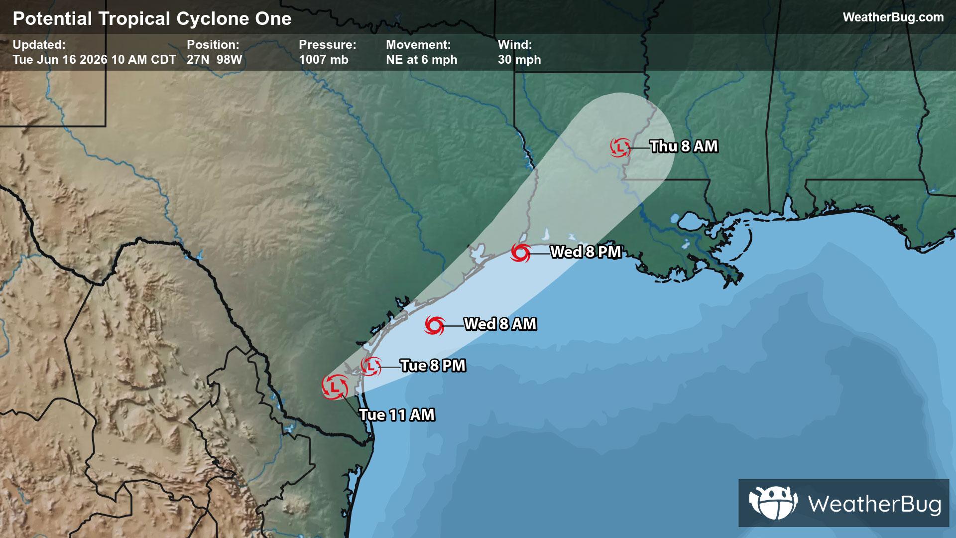 Potential Tropical Cyclone One Forecast