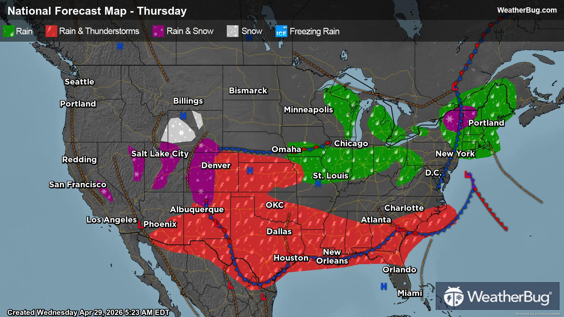 Thursday's Weather Outlook