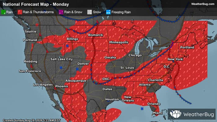 Monday's Weather Outlook