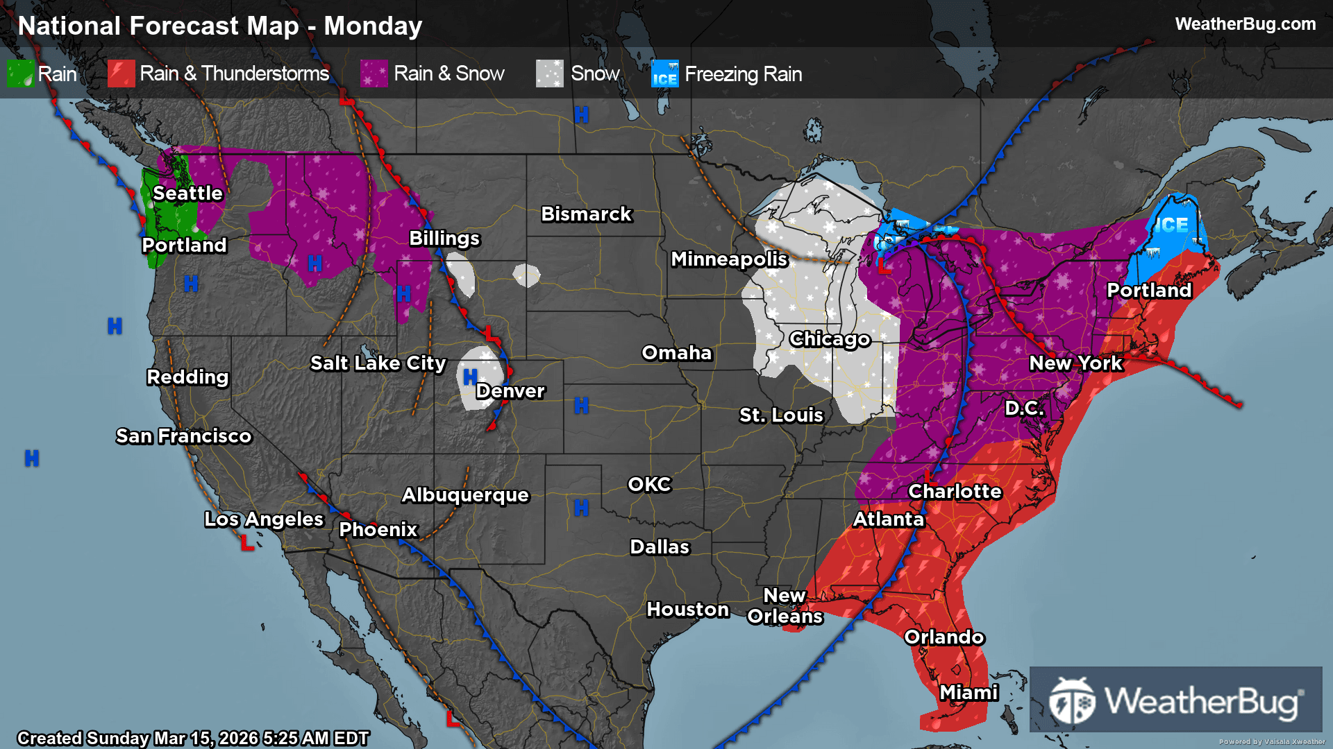Monday's Weather Outlook
