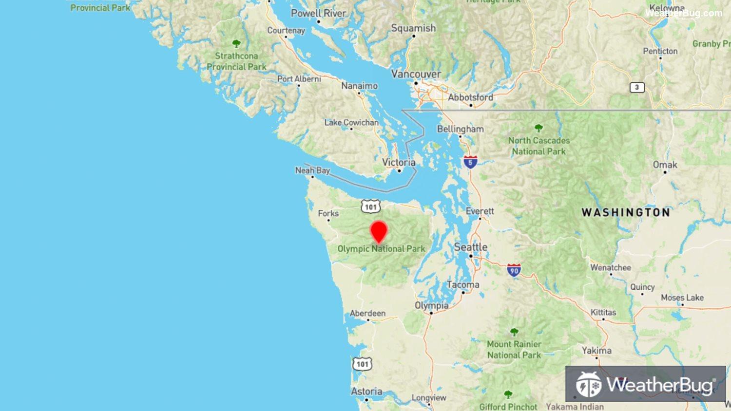 The Olympic Mountains on Washington's Olympic Peninsula were hit hardest by The Olympic Blowdown of 1921.