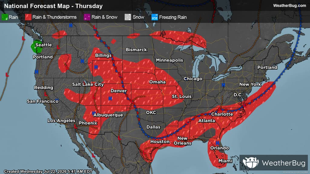 Thursday's Weather Outlook