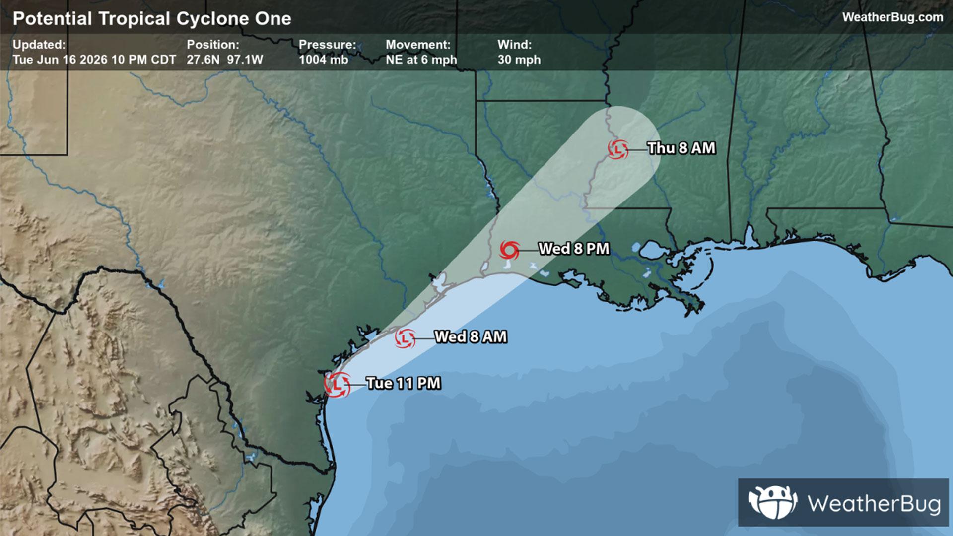 Potential Tropical Cyclone One Forecast